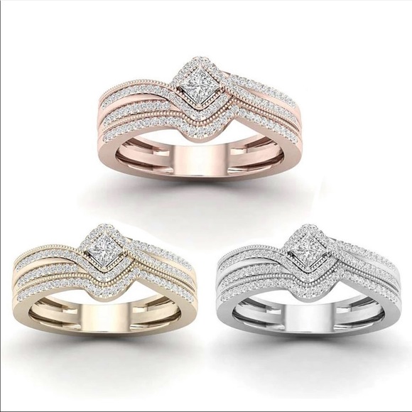 New Luxury Women’s Rose Gold Diamond Ring - Picture 3 of 3